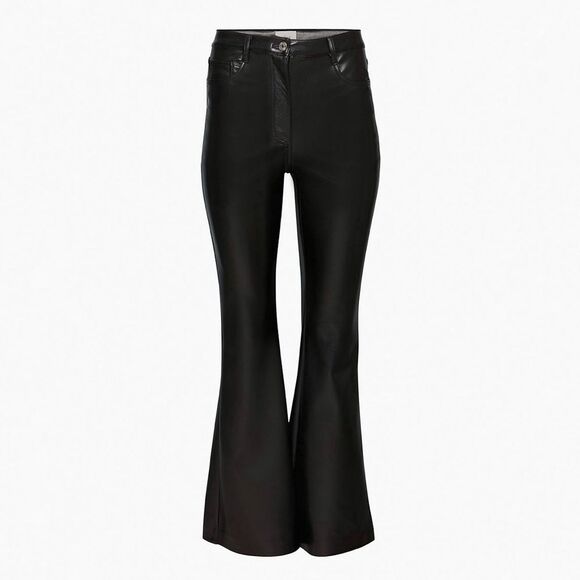 NWT Aritzia The Melina™ Flare High-waisted Vegan Leather Flare Pants Black Sz 0 - Picture 3 of 11